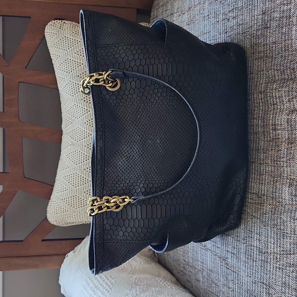 Fossil Black Embossed Issue No. 1954 Tote - image 3